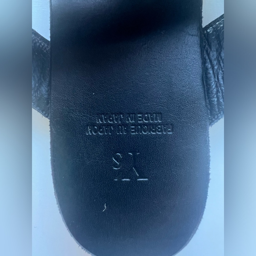 Yohji Yamamoto Sandals Semi-Gloss Tanned Leather Flat Mules Black Size 6 - Picture 16 of 16